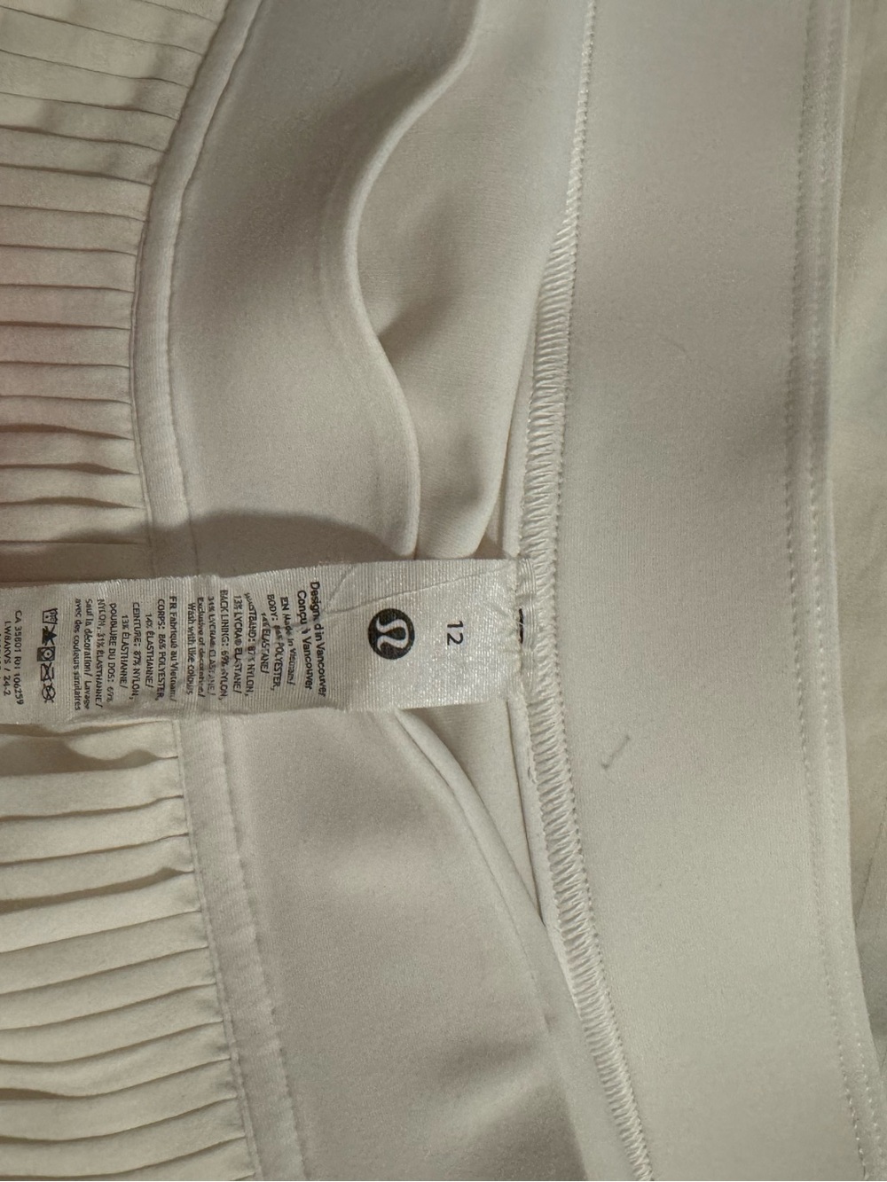 Lululemon Varsity High-Rise Pleated Tennis Skirt in White - SIZE 10 - Picture 6 of 7